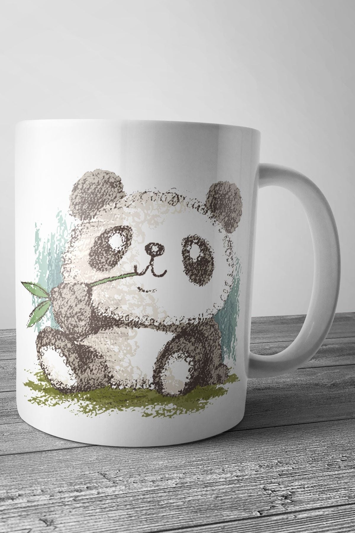 Panda Baskılı Kupa Bardak