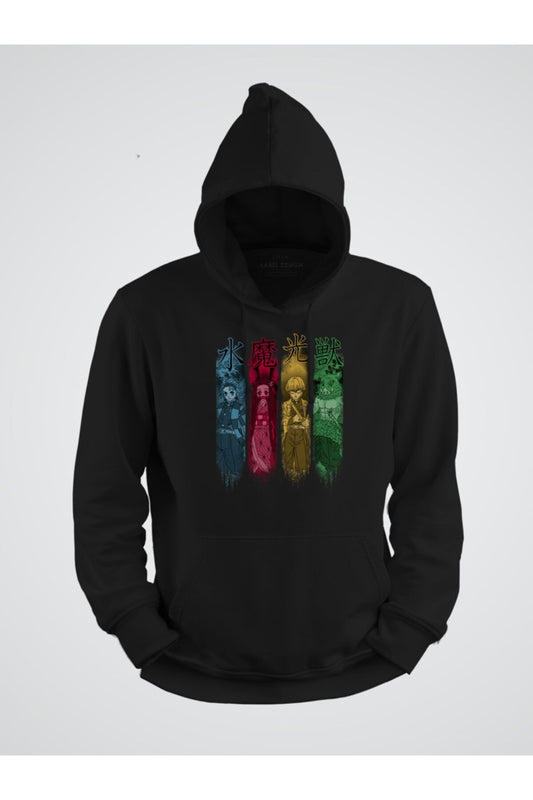 Anime Takım Ds Baskılı Kapşonlu Sweat