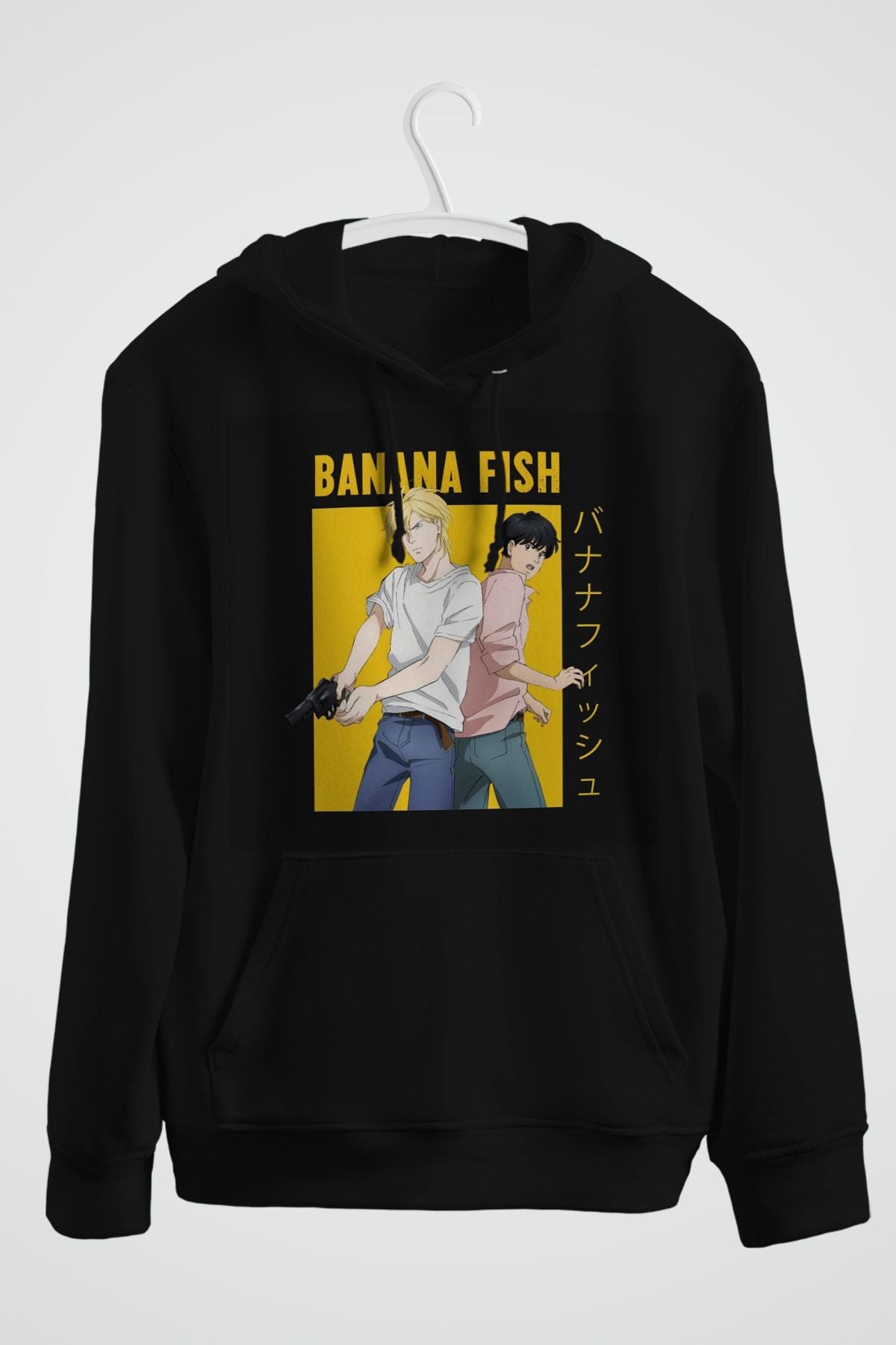 Banana Fish Ash Lynx Eiji Okumura Card Anime Pullover Baskılı Kapşonlu Sweat