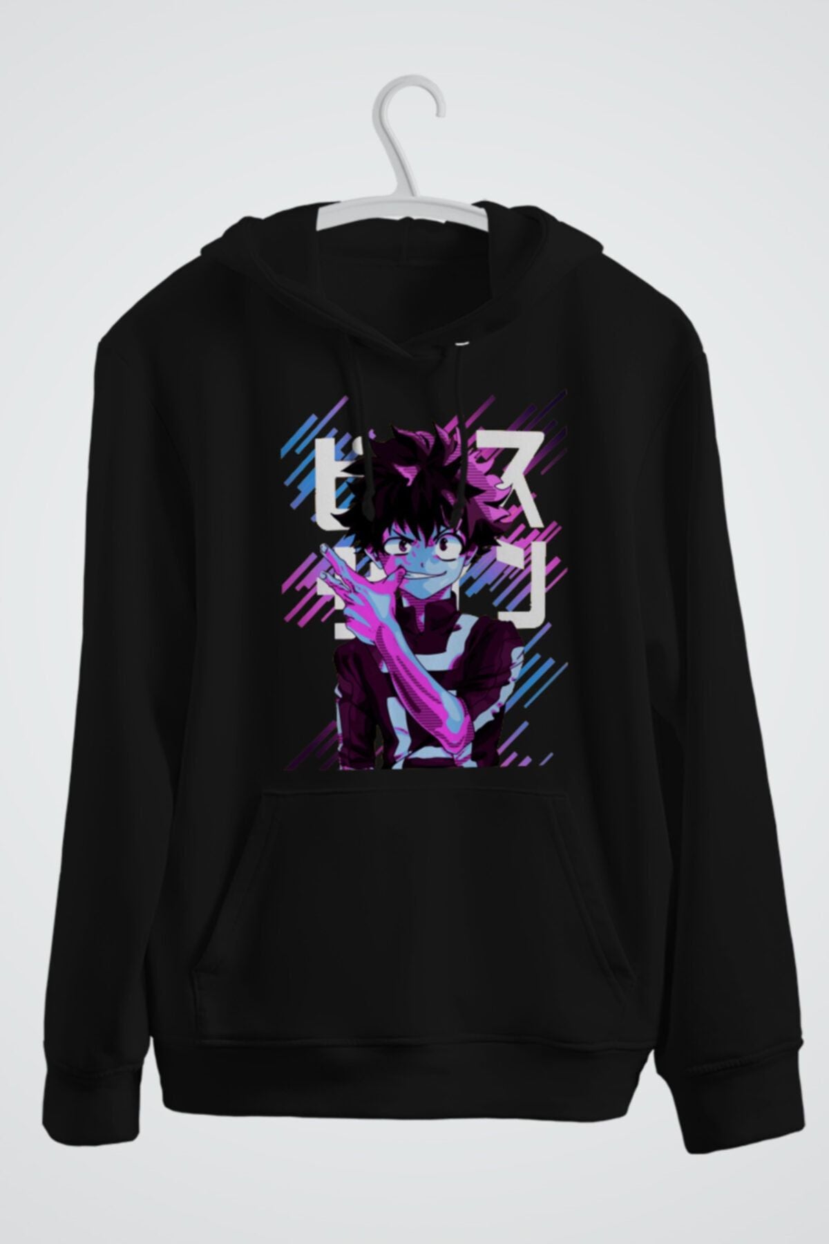 Midoriya Bnha Anime Baskılı Kapşonlu Sweat