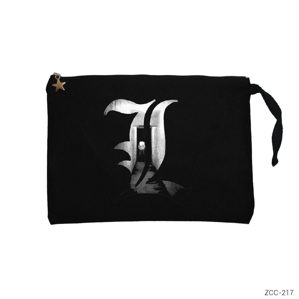 Death Note L Siyah Clutch Astarlı Cüzdan / El Çantası