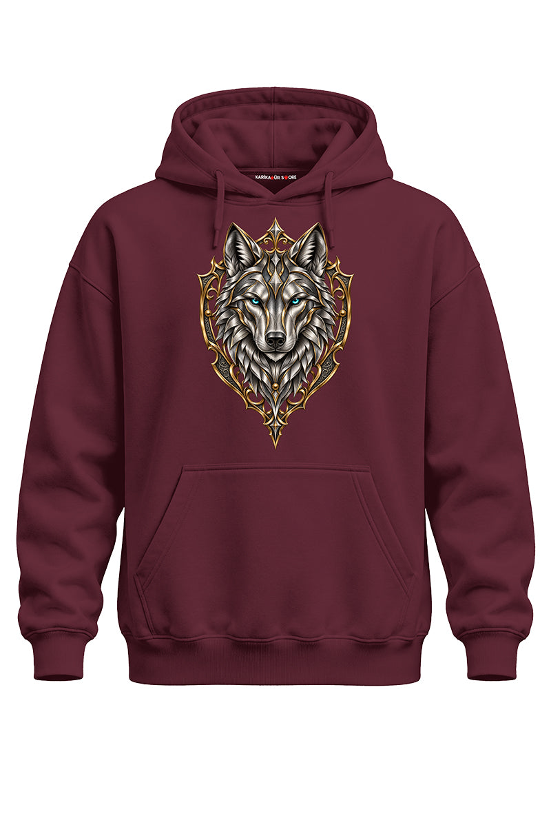 Altın Kurt Arma Baskılı Kaliteli Unisex Kapşonlu Sweatshirt