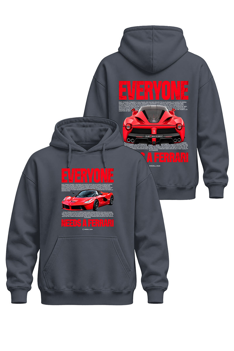 Everyone Ferrari Ön ve Arka Baskılı Kaliteli Unisex Kapşonlu Sweatshirt