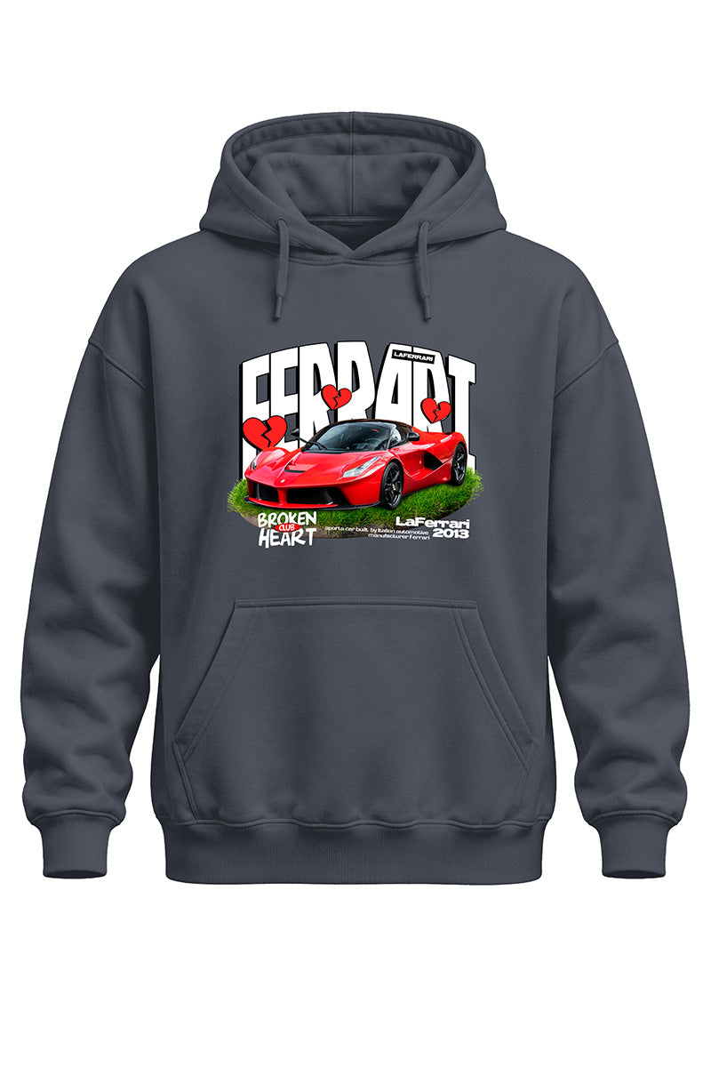 Broken Ferrari Baskılı Kaliteli Unisex Kapşonlu Sweatshirt