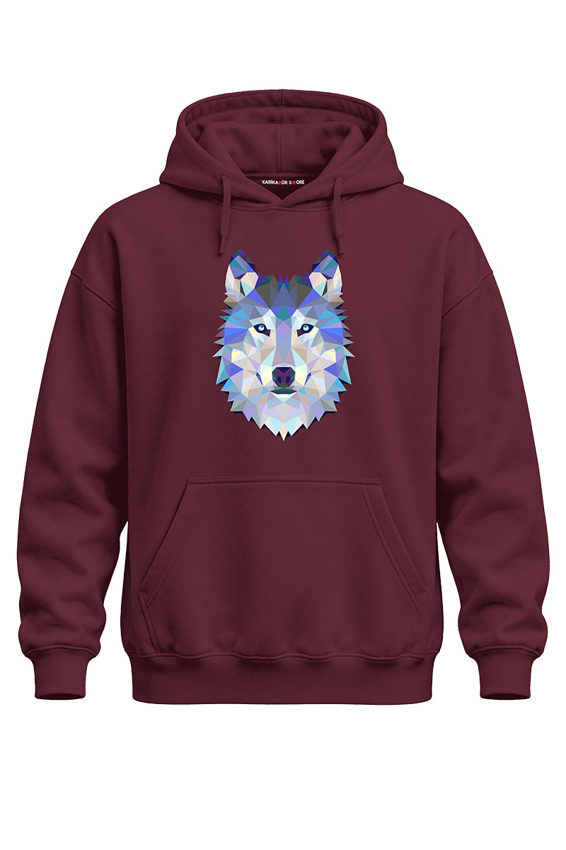 Grafik Kurt Baskılı Kaliteli Unisex Kapşonlu Sweatshirt