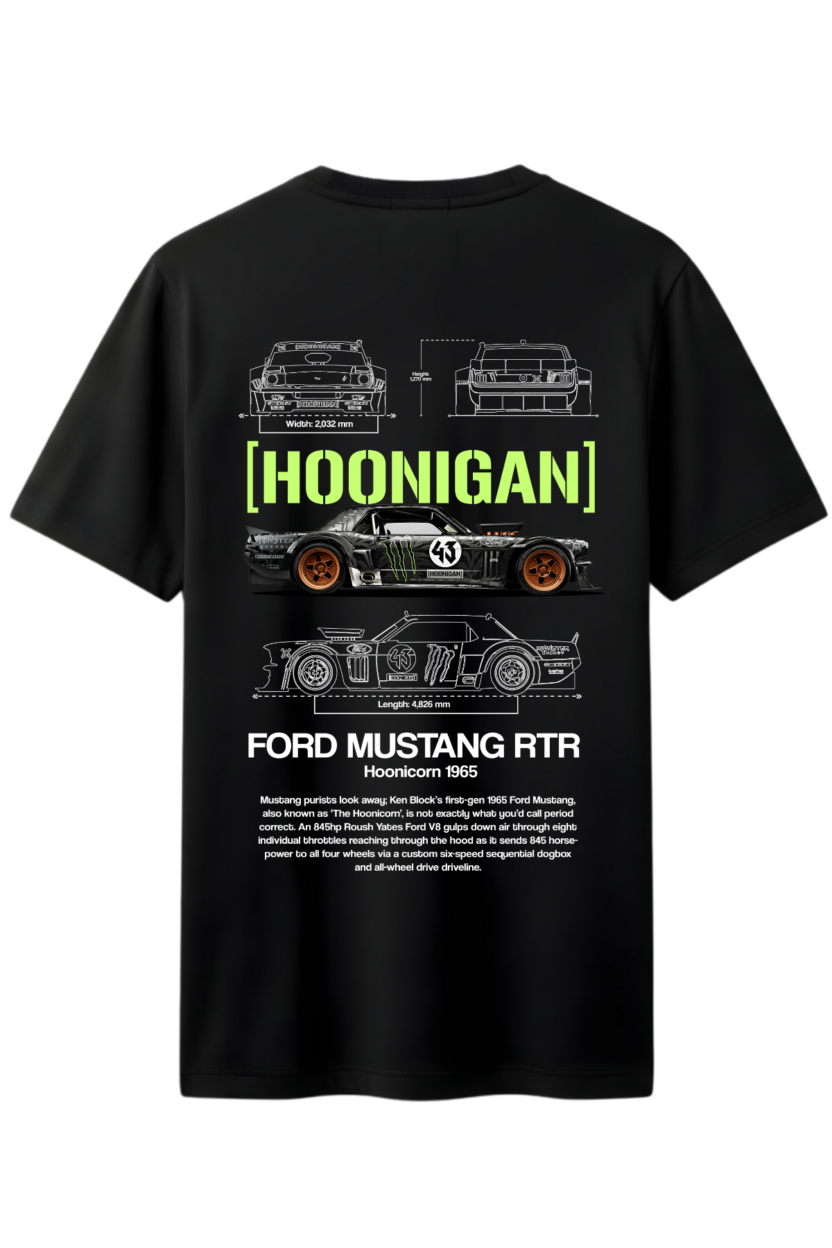 Hoonicorn 65 Arka Baskılı Kaliteli Unisex Tişört