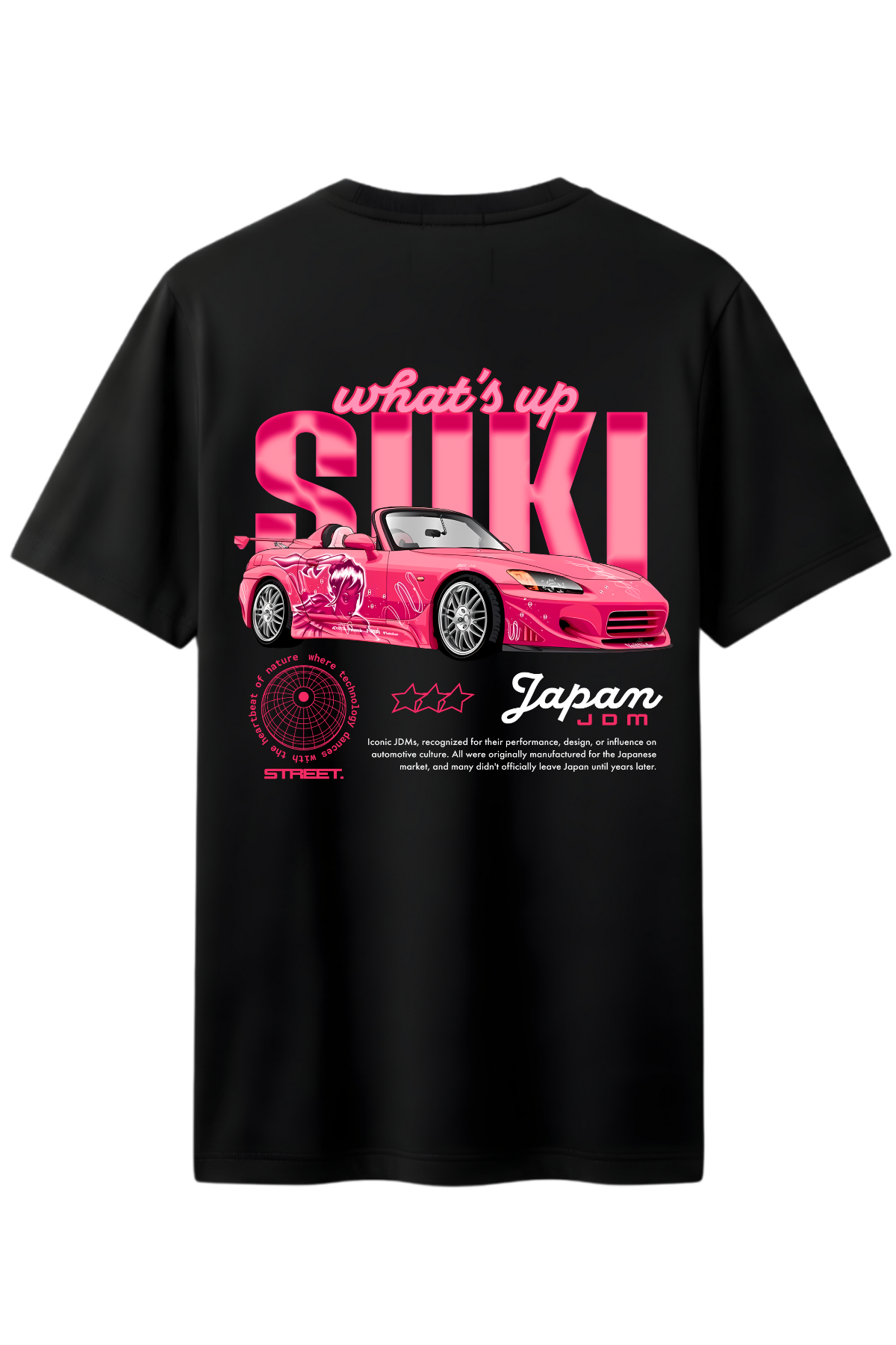 JDM 002 Arka Baskılı Kaliteli Unisex Tişört