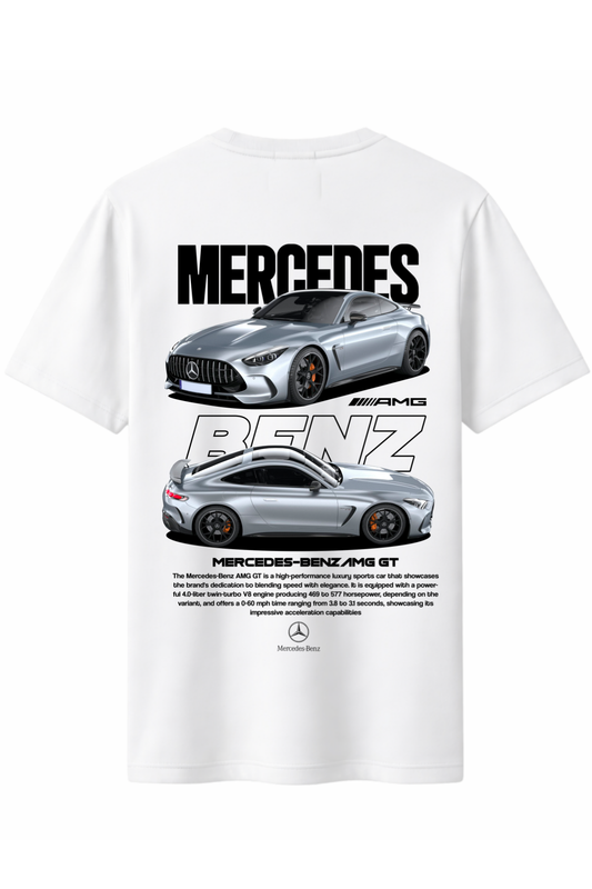 Merceds Benz Amg Siyah Ön ve Arka Baskılı Kaliteli Unisex Tişört