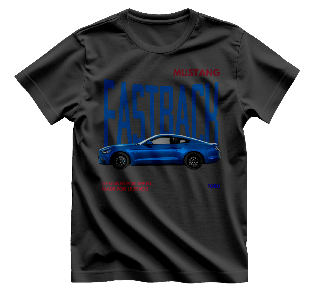 Ford Mustang FastbackTasarımlı Kaliteli Baskılı Tişört