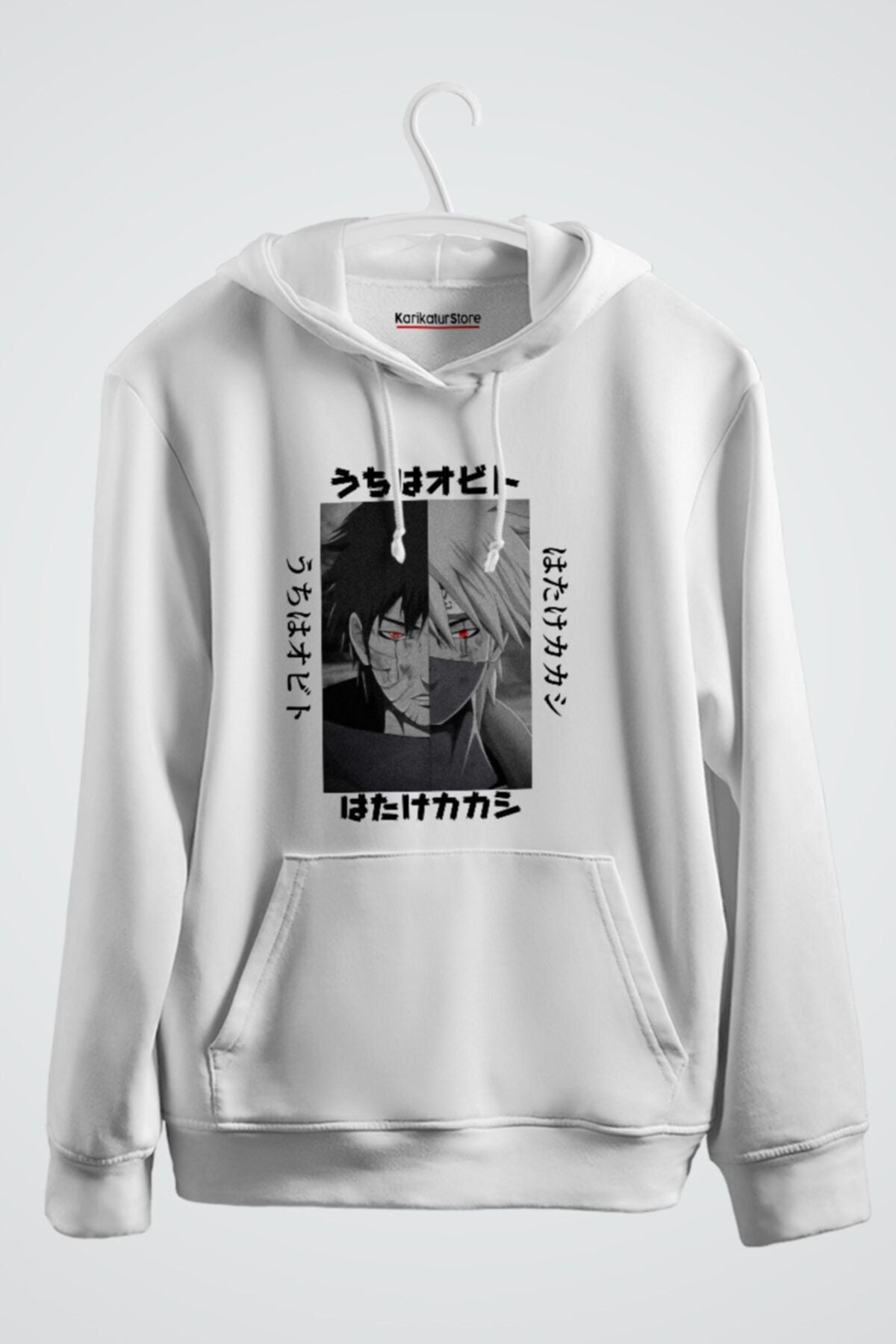 Uchiha Obito Hatake Kakashi Naruto Anime Baskılı Kapşonlu Sweat