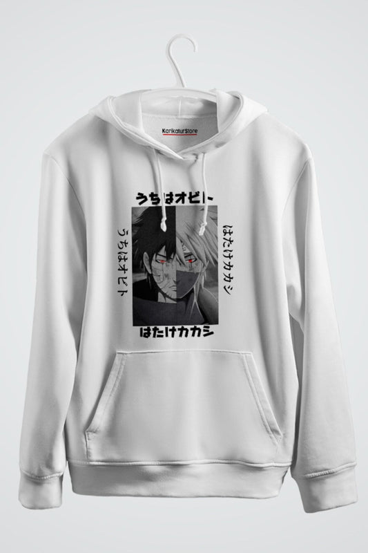Uchiha Obito Hatake Kakashi Naruto Anime Baskılı Kapşonlu Sweat
