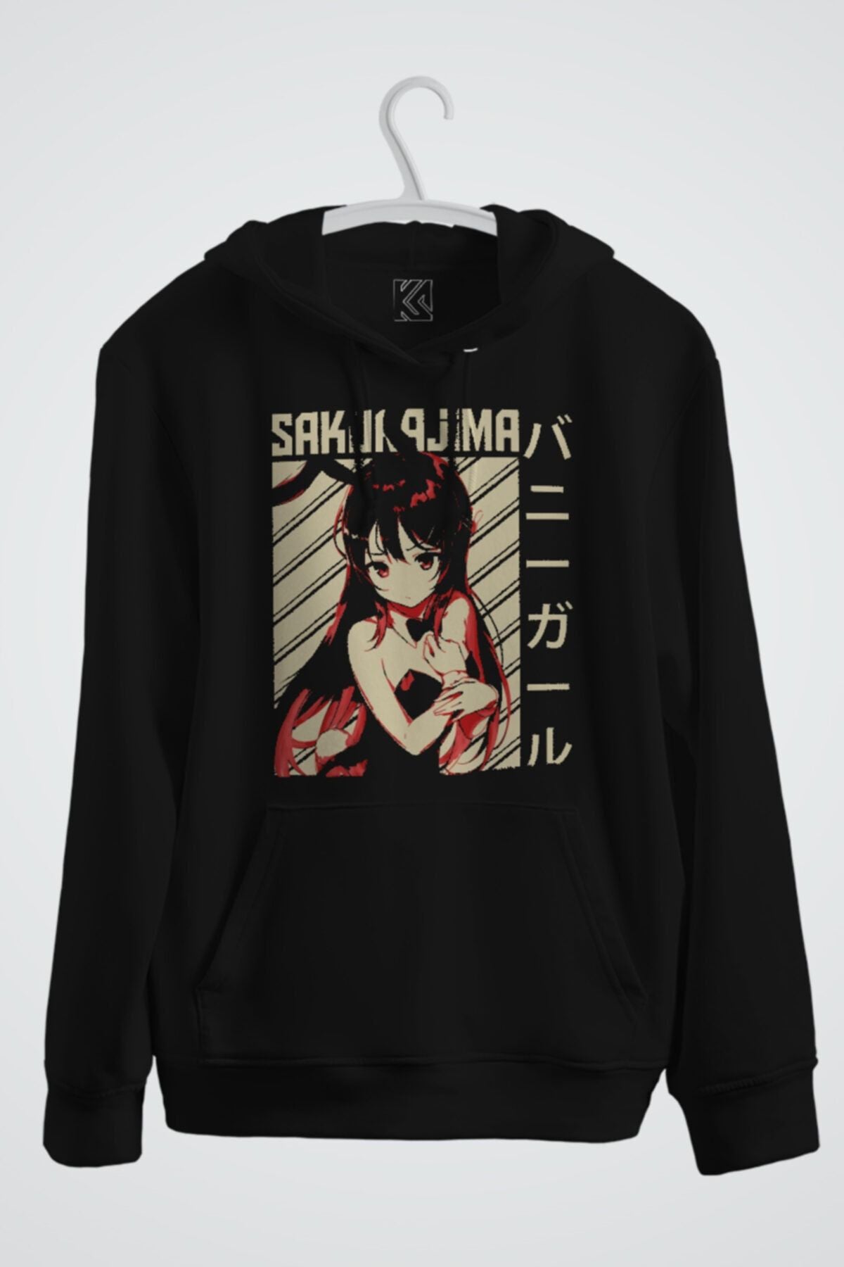 Bunny Girl Anime Baskılı Kapşonlu Sweat