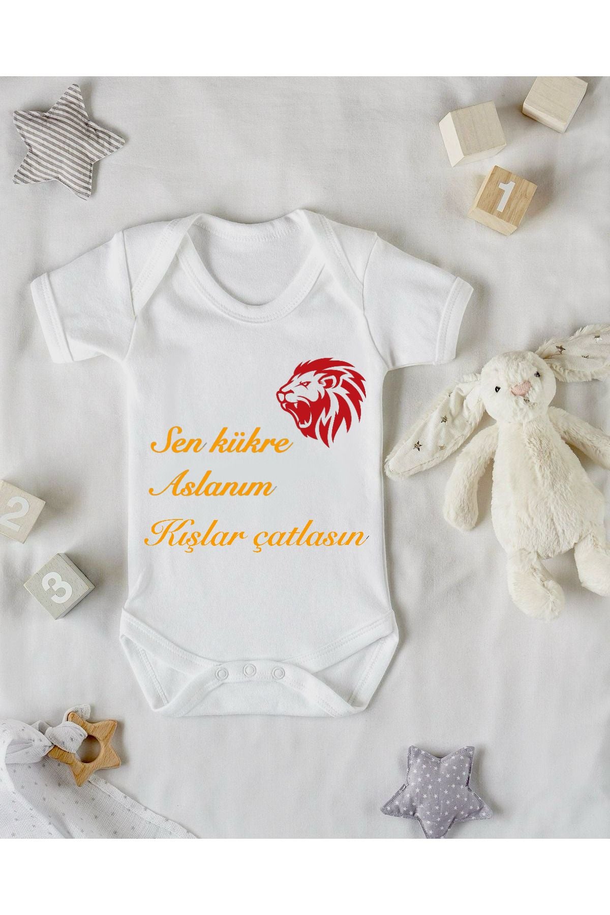 Sen Kükre Kuşlar Uçsun Baskılı Taraftar Komik Baskılı Bebek Zıbını