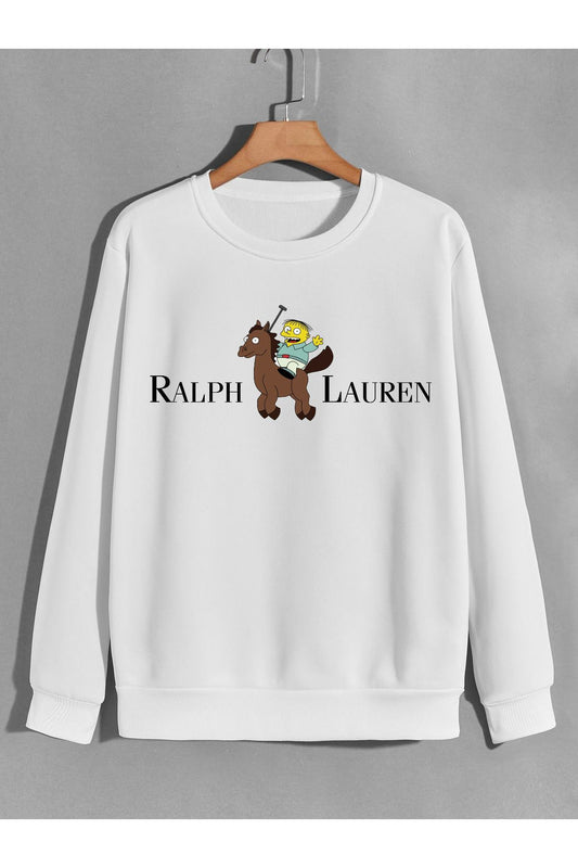 komik marka baskılı 0 yaka (bisiklet yaka) sweatshirt