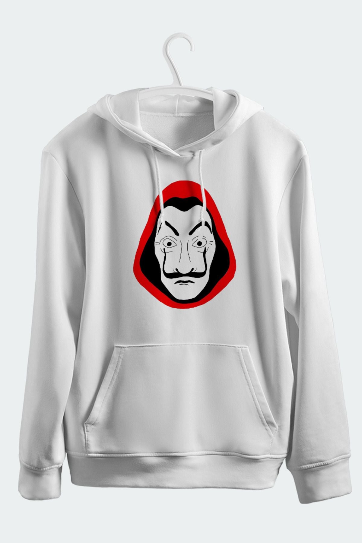 La casa de papel baskılı kapşonlu sweatshirt