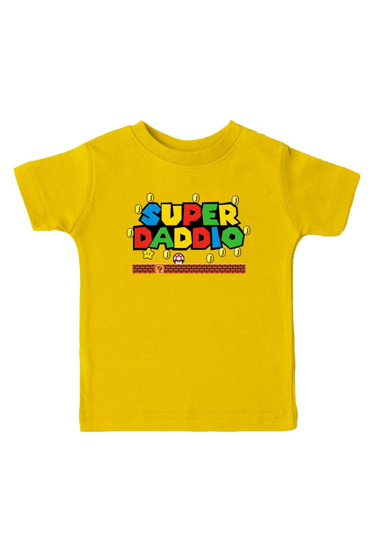 Super Daddio Baba Baskılı Sarı Unisex Çocuk Tişört