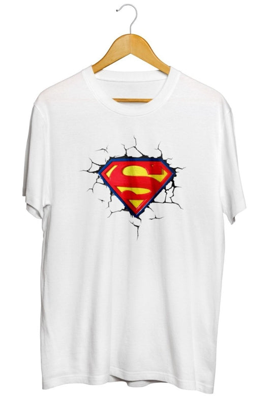 Superman Logo Baskılı Unisex Tişört