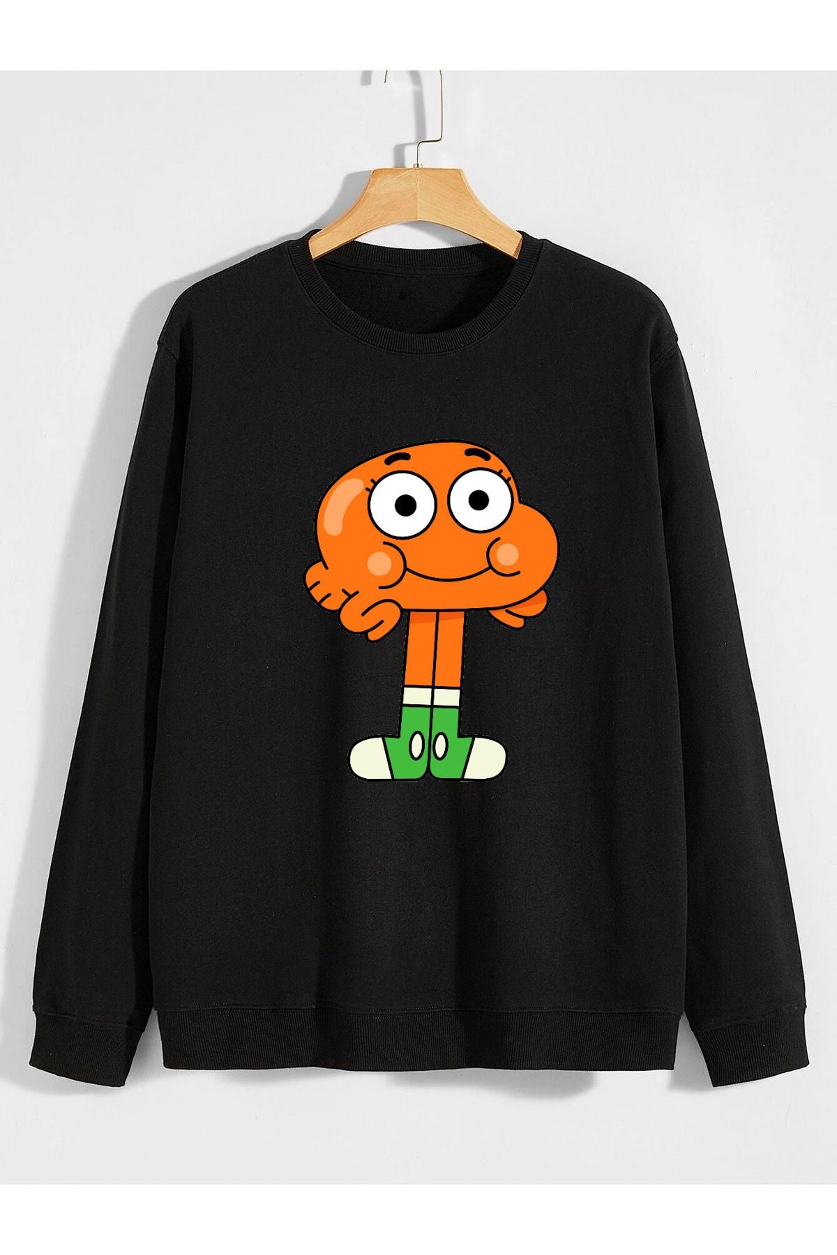 gumball darwin baskılı 0 yaka (bisiklet yaka) sweatshirt