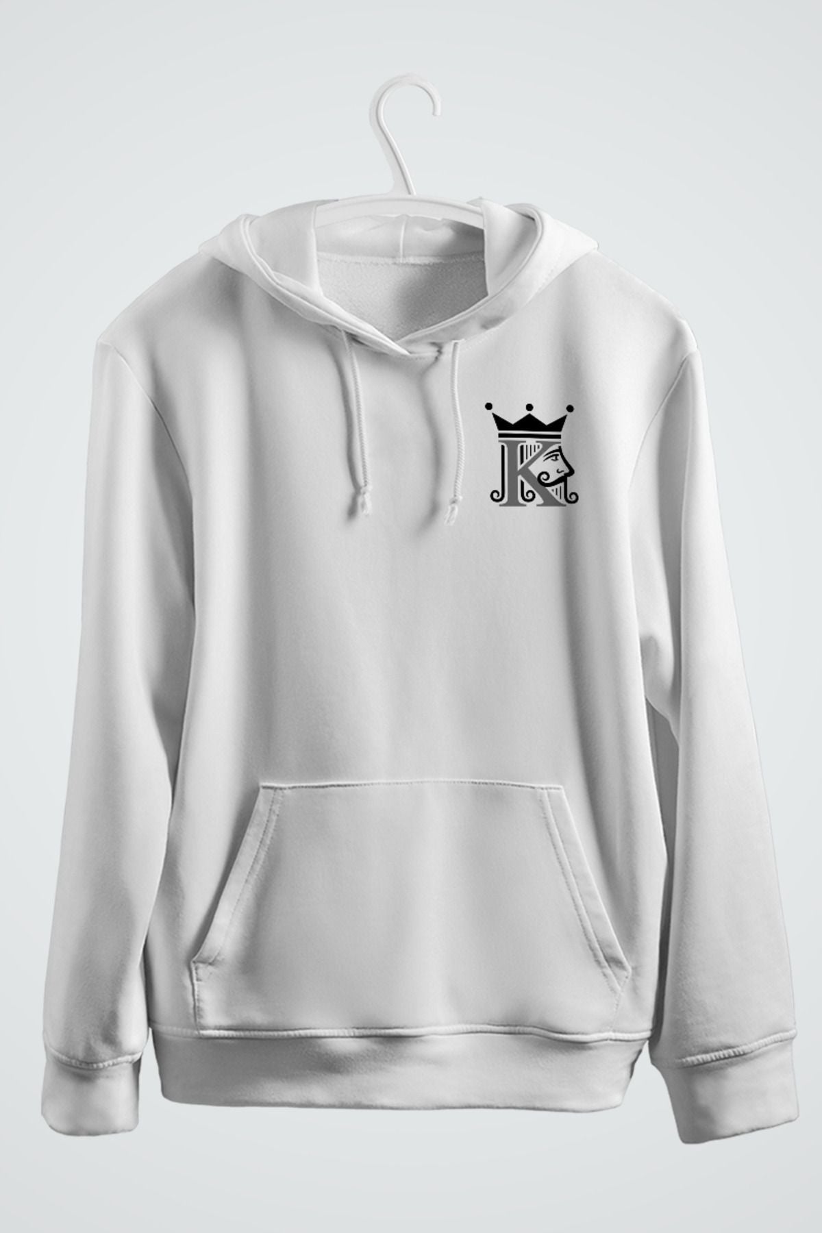 İskambil Kral ve Kraliçe Çift Baskılı Kapşonlu Sweatshirt