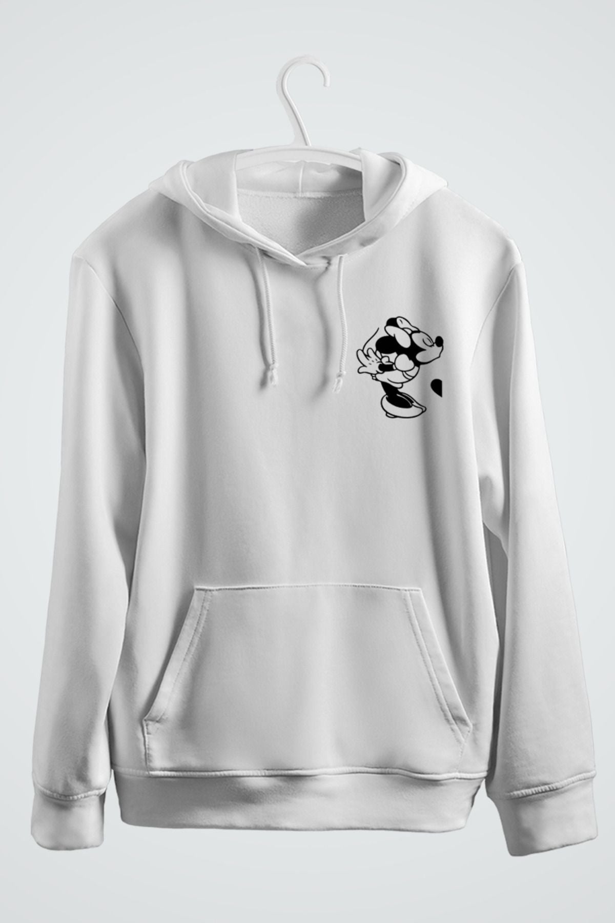 Mickey ve Mouse Çift Baskılı Kapşonlu Sweatshirt