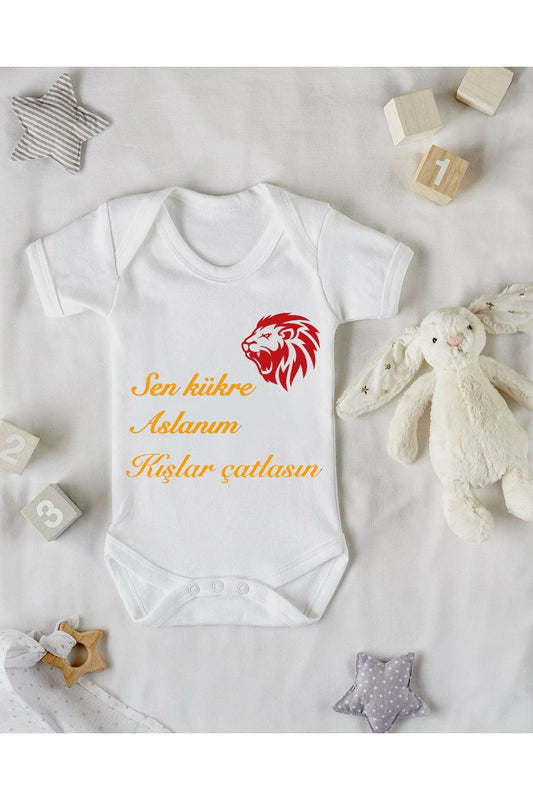 Sen Kükre Kuşlar Uçsun Baskılı Taraftar Komik Baskılı Bebek Zıbını