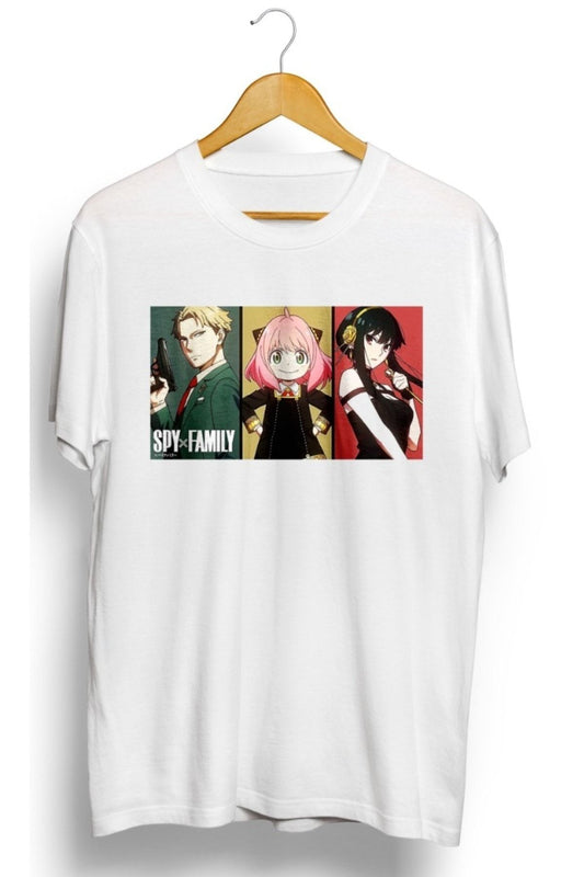 Trio Character spy x family Anime Baskılı Unisex Tişört