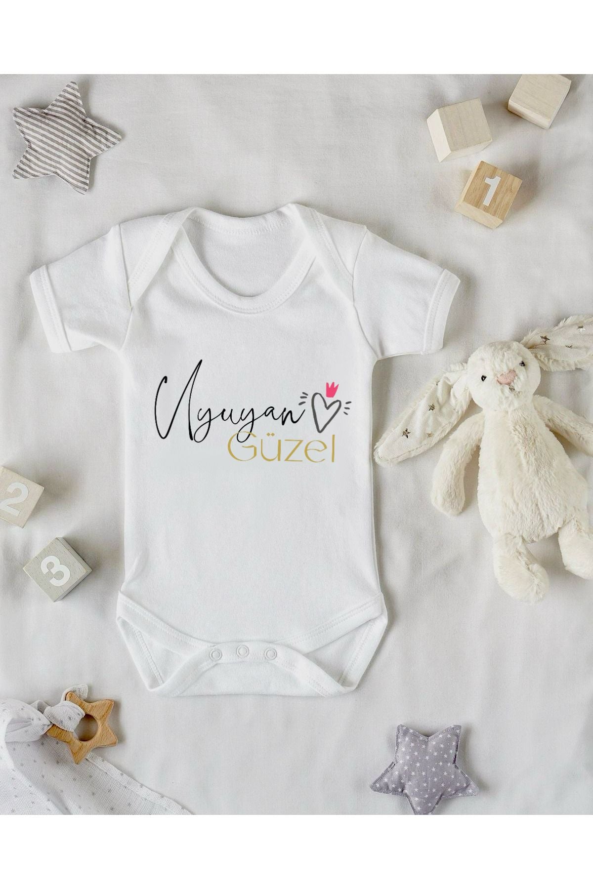 Uyuyan Güzel Baskılı Bebek Zıbını