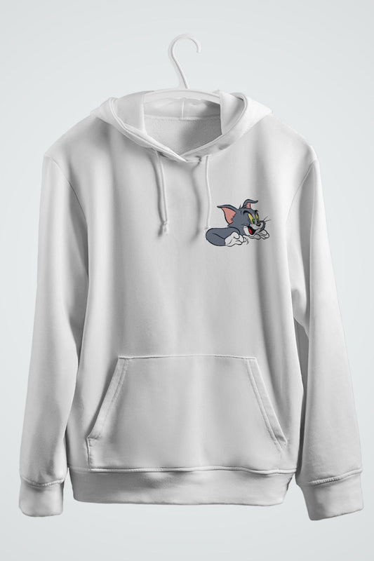 Tom ve Jerry Çift Baskılı Kapşonlu Sweatshirt