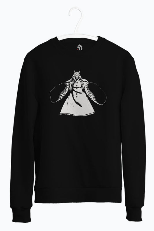 Kaguya Otsutsuki War Anime Baskılı Bisiklet Yaka Sweatshirt