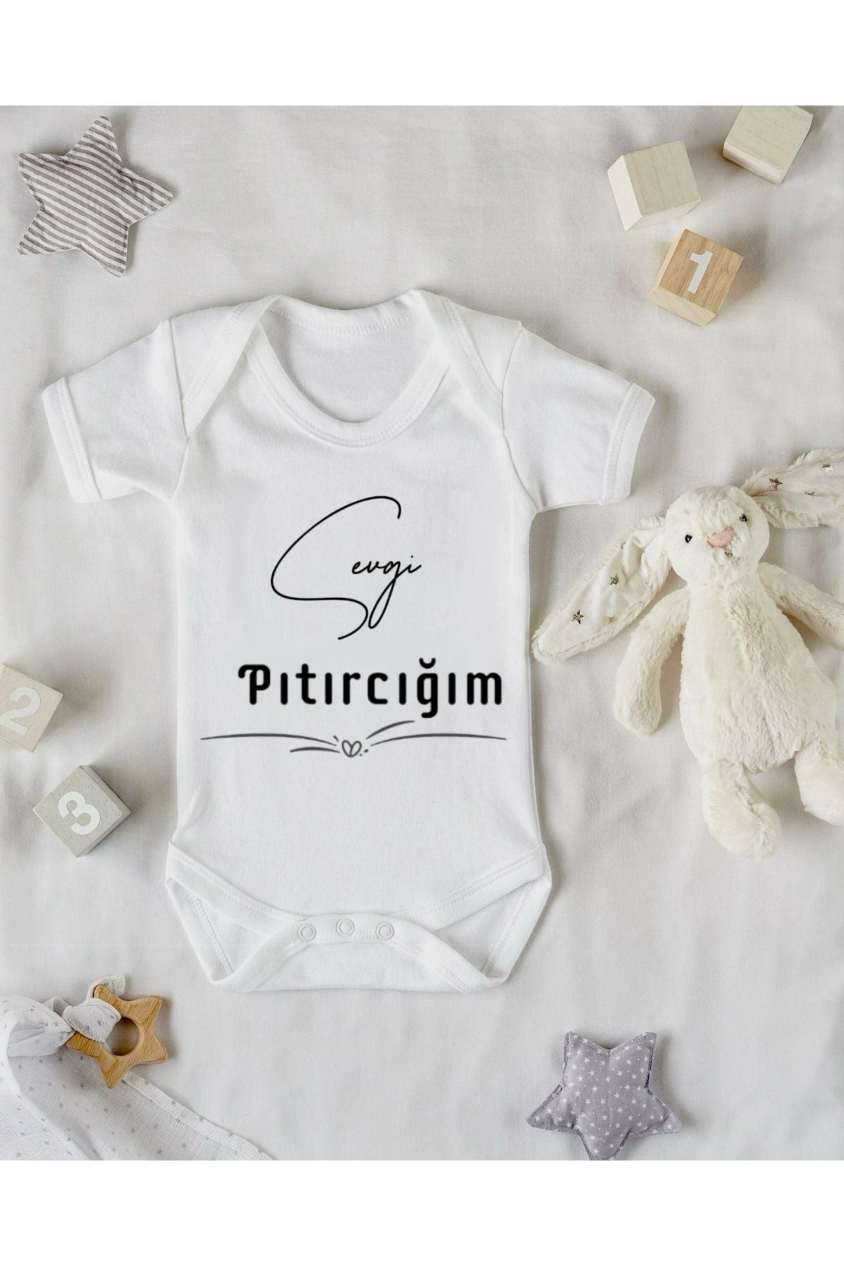 Pıtırcık Dolu Baskılı Bebek Zıbını