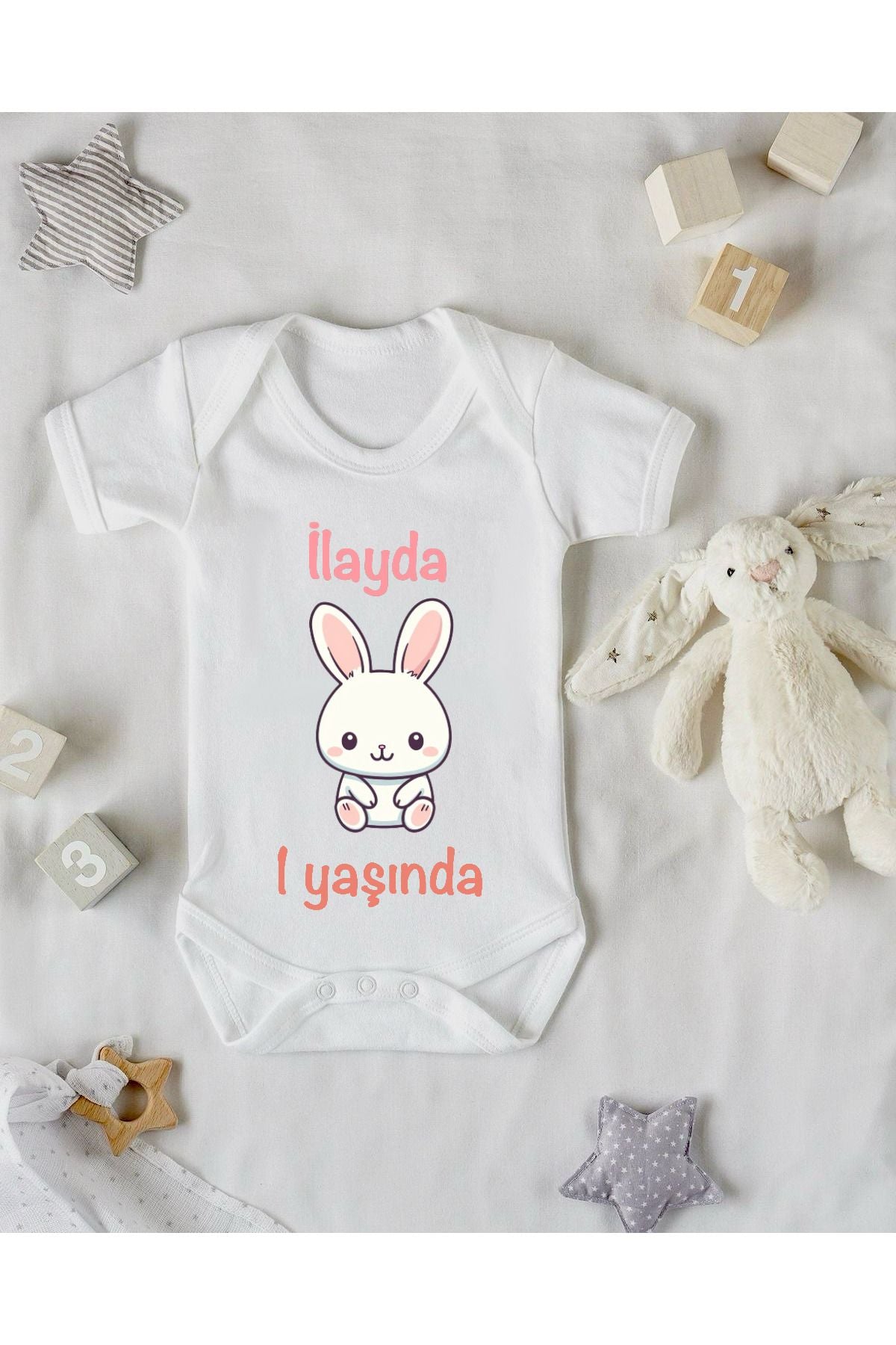 Doğum Günü İçin Özel Baskılı Bebek Zıbını