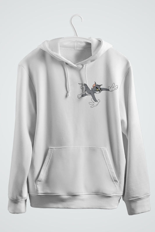Tom ve Jerry Çift Baskılı İkili Kapşonlu Sweatshirt