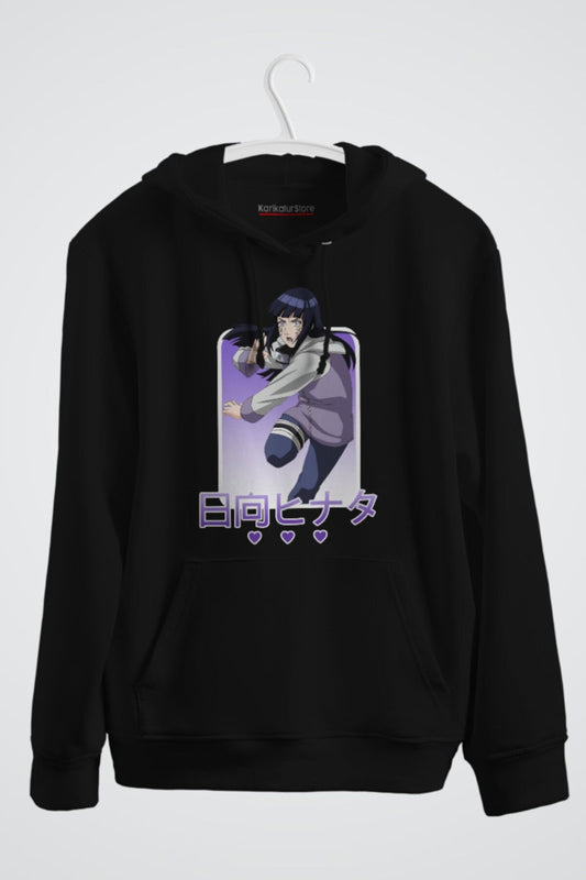 Hinata Hyuga Naruto Shippuden Anime Baskılı Kapşonlu Sweat