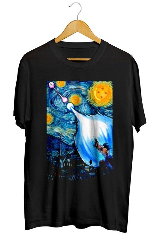 Goku Vs Vegeta Dragon Ball Z Yıldızlı Gece Baskılı Unisex Tişört