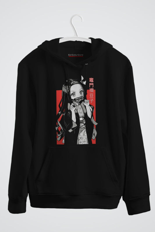 Nezuko Kamado Kimetsu No Yaiba Demon Slayer Anime Baskılı Kapüşonlu Sweatshirt