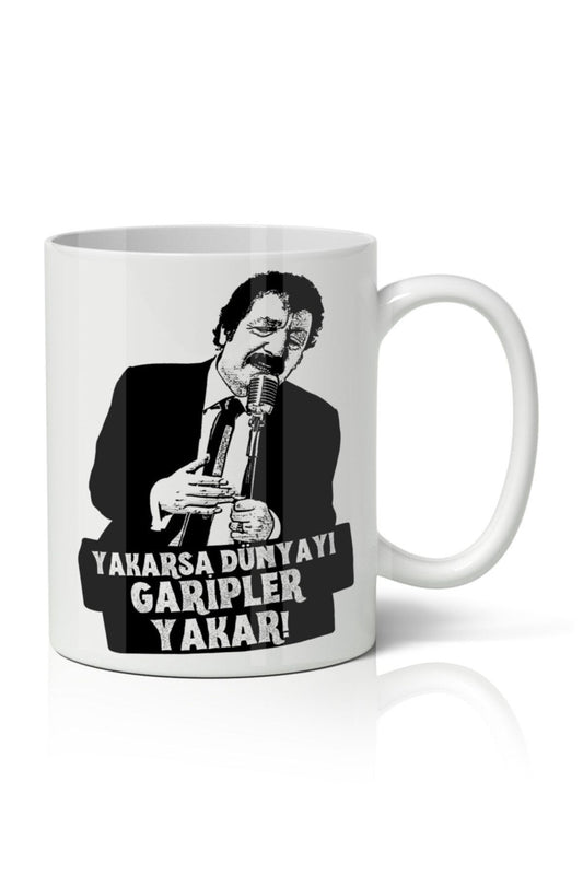 Yakarsa Dünyayı Garipler Yakar - Müslüm Gürses Baskılı Kupa Bardak