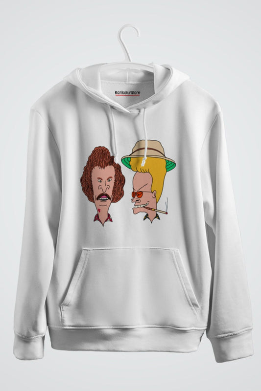 Beavis And Butthead Las Vegas Baskılı Kapşonlu Sweat