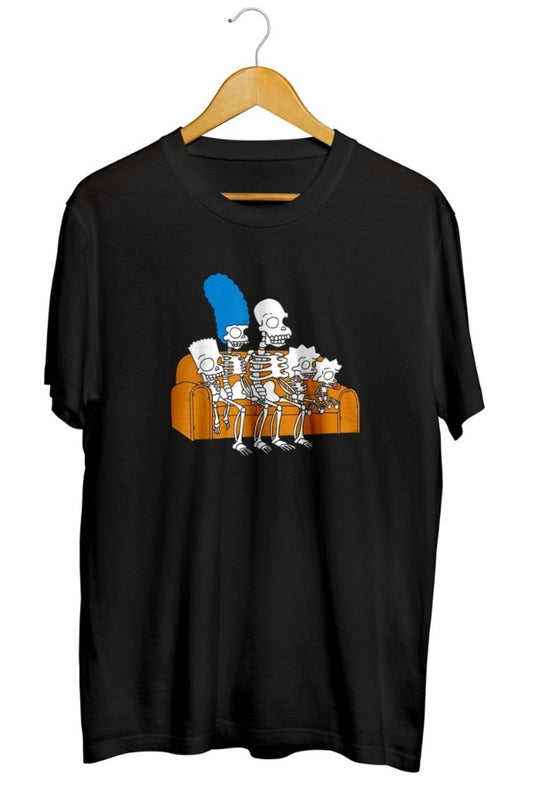 The Simpsons Skeletons Treehouse Of Horror Baskılı Unisex Tişört