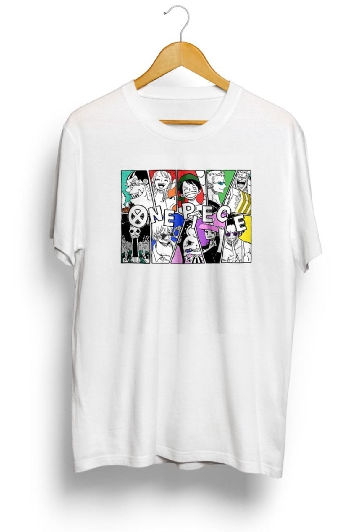 One Piece Straw Hat Pirates Members Baskılı Unisex Tişört