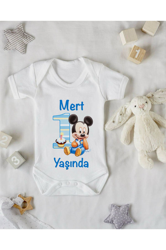 Doğum Günü İçin Özel Baskılı Bebek Zıbını