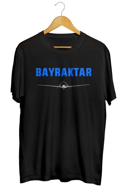 Bayraktar Mavi Baskılı Unisex Tişört