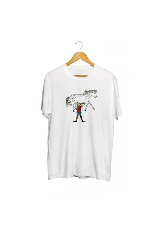 Pippi Langstrumpf Anime Baskılı Unisex Tişört