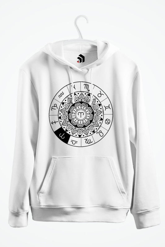 Aries - Koç Burcu Baskılı Kapşonlu Sweatshirt