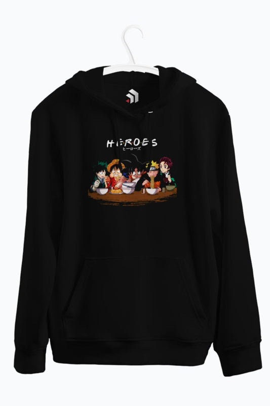 Anime Baskılı Kapüşonlu Sweatshirt