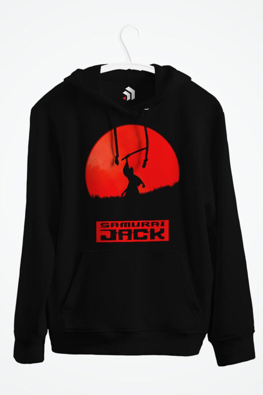 Samurai Jack Anime Baskılı Kapşonlu Sweatshirt