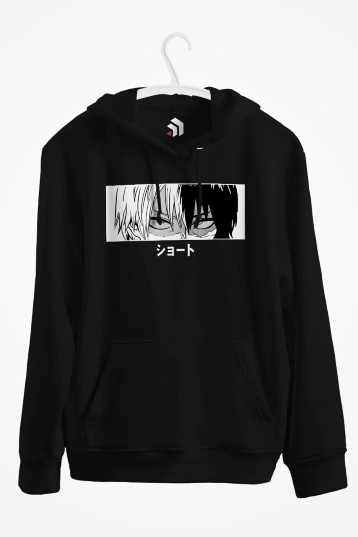 My Hero Academia Shoto Todoroki Dark Anime Baskılı Kapşonlu Sweatshirt