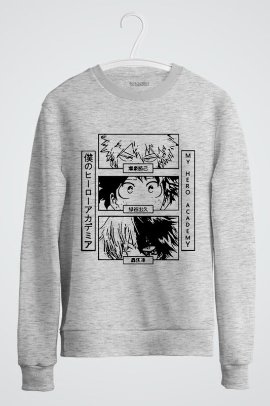 My Hero Academia Bakugo Izuku Todoroki Anime Baskılı Sweatshirt