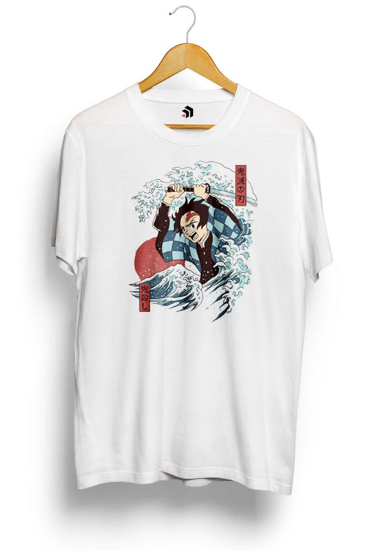 Demons Slayer Ukiyo E Anime Baskılı Tişört