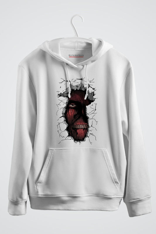 Attack On Titan The Titan Inside The Wall Anime Baskılı Kapşonlu Sweat