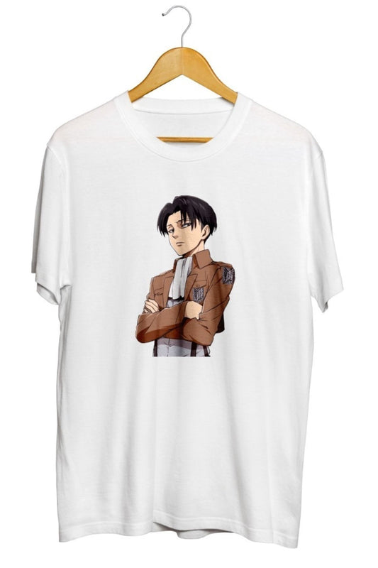 Eren Yeager Mikasa Ackerman Attack On Titan Levi Anime Baskılı Unisex Tişört